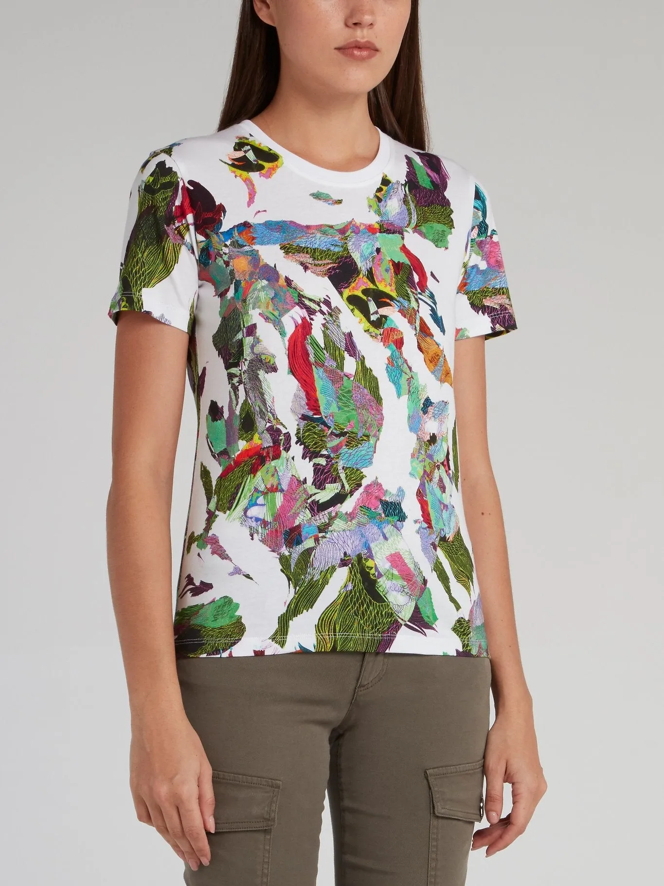 Abstract Panel Printed T-Shirt