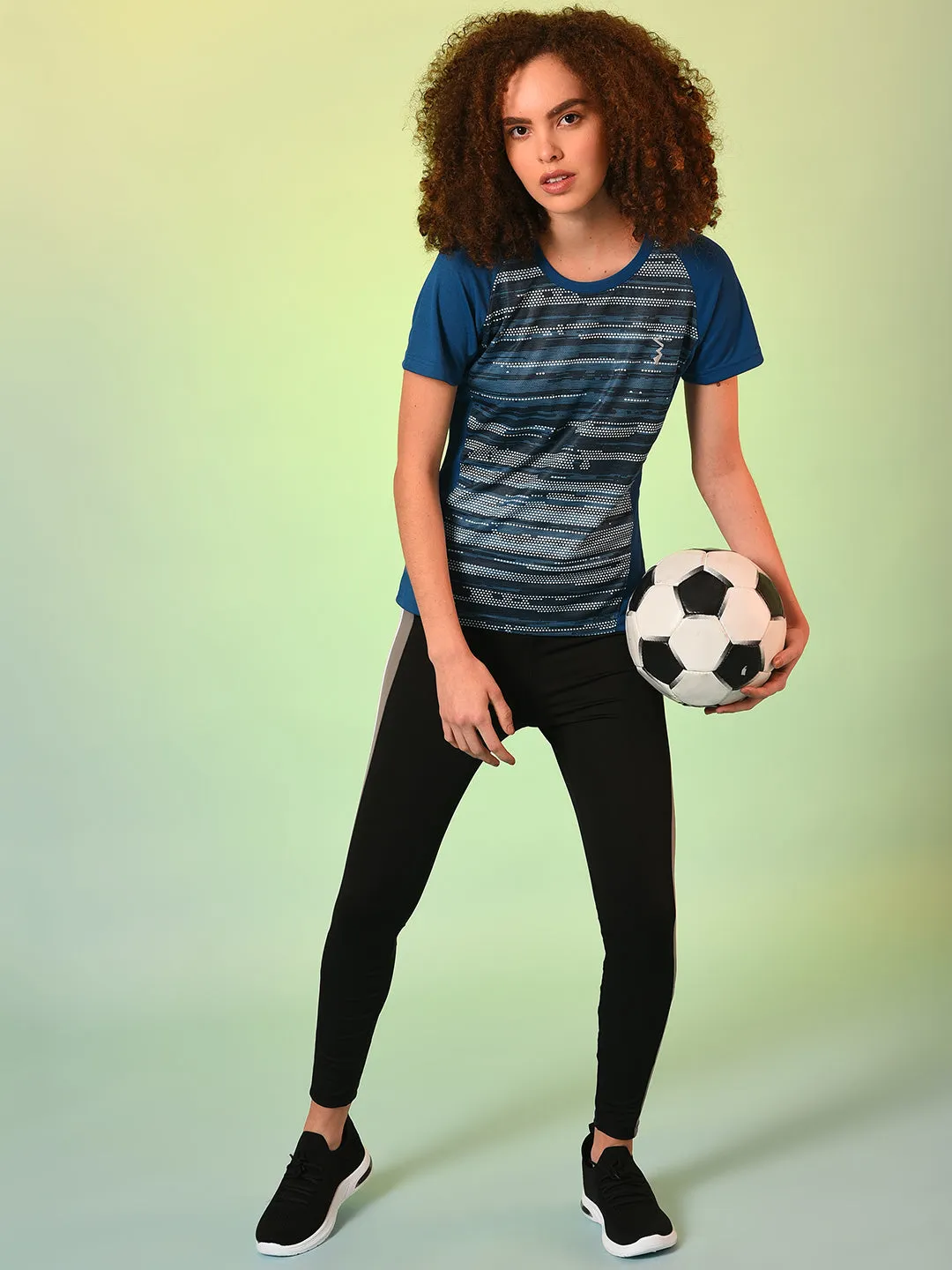 Abstract Striped Activewear T-Shirt