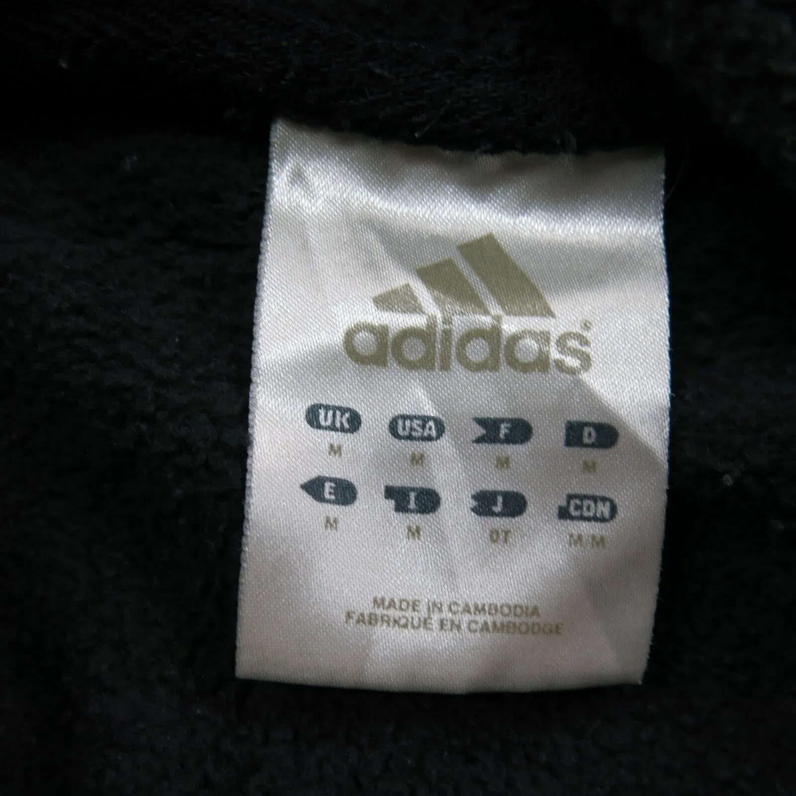 Adidas Mens Activewear Fleece Logo Pullover Hoodies Black Medium Long Sleeves