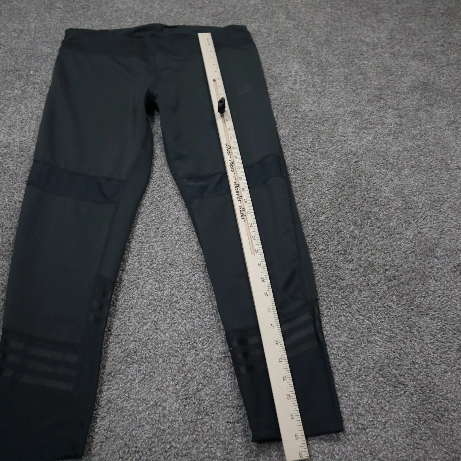 Adidas Womens Activewear Yoga Legging Standard19 Elastic Waist Logo Black SZ XL