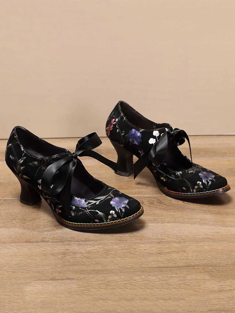 Angelique Handmade Floral Leather Shoes