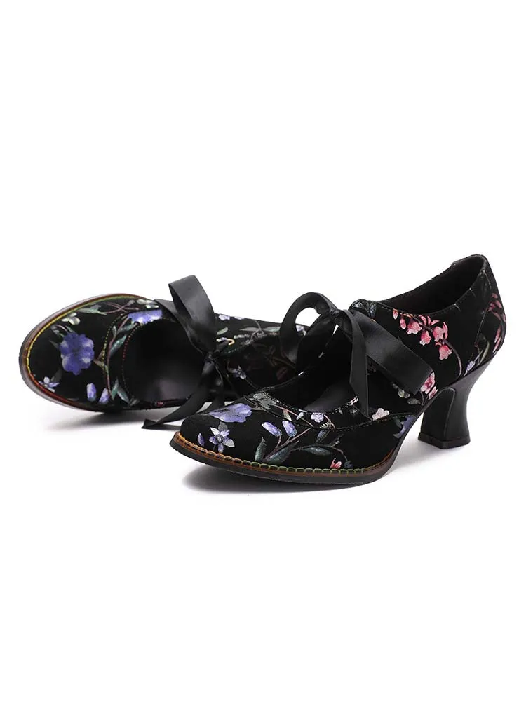 Angelique Handmade Floral Leather Shoes