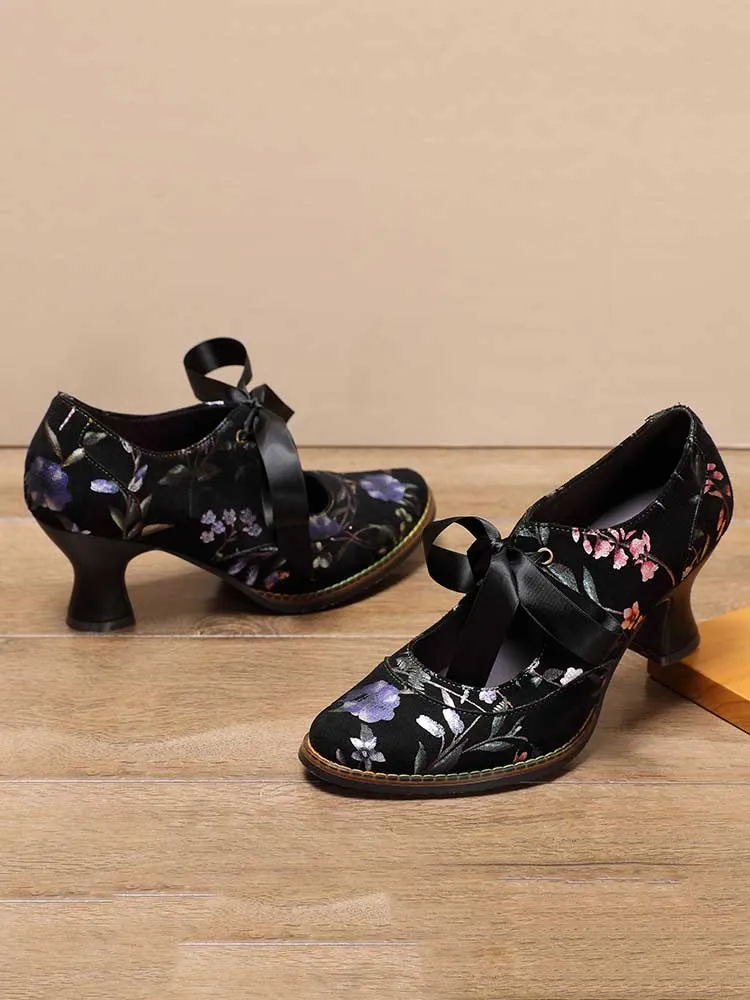 Angelique Handmade Floral Leather Shoes