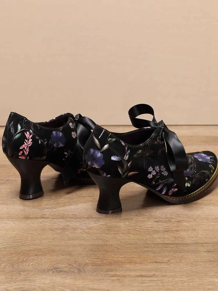 Angelique Handmade Floral Leather Shoes