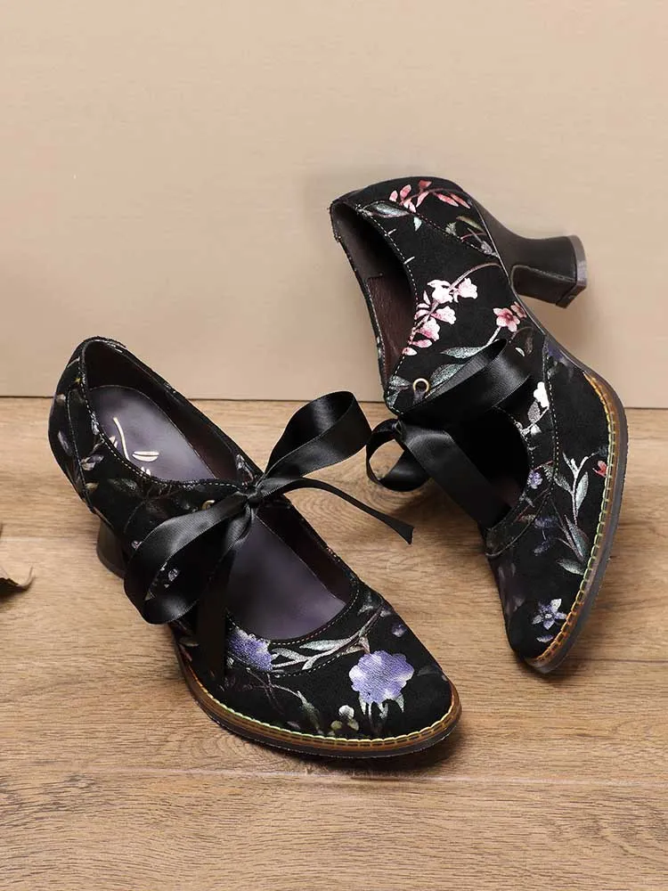 Angelique Handmade Floral Leather Shoes