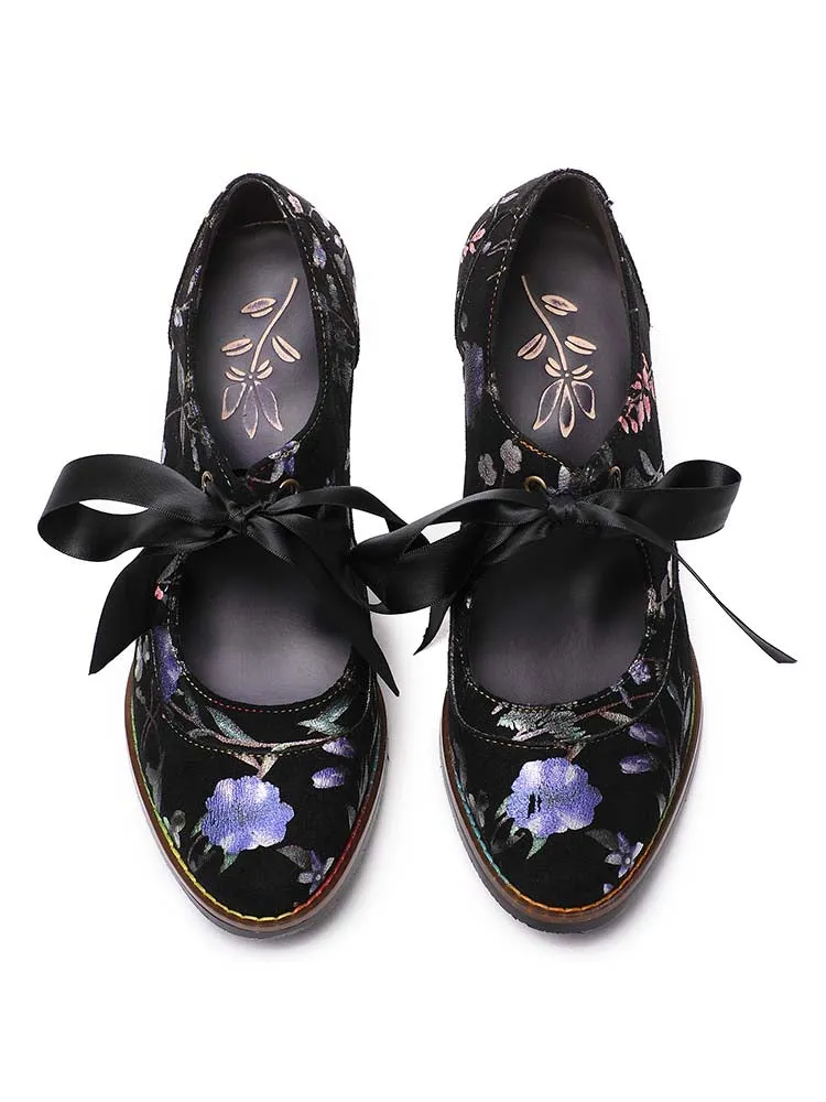 Angelique Handmade Floral Leather Shoes