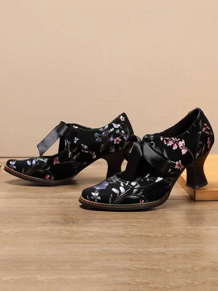 Angelique Handmade Floral Leather Shoes