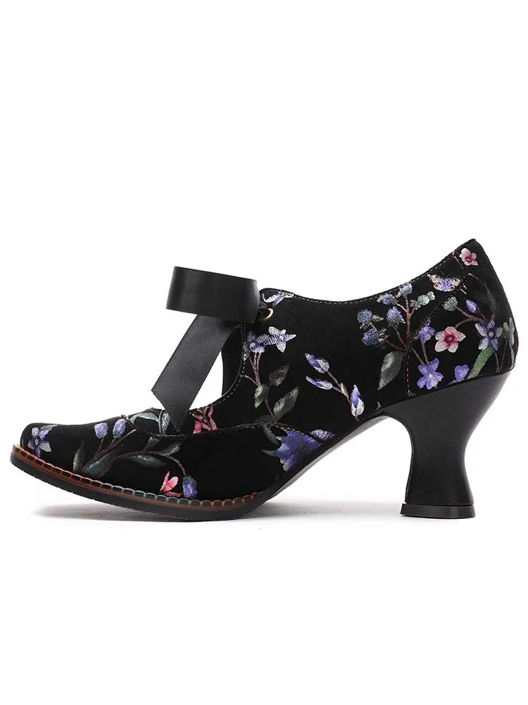 Angelique Handmade Floral Leather Shoes