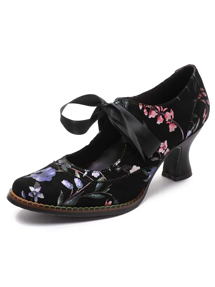 Angelique Handmade Floral Leather Shoes