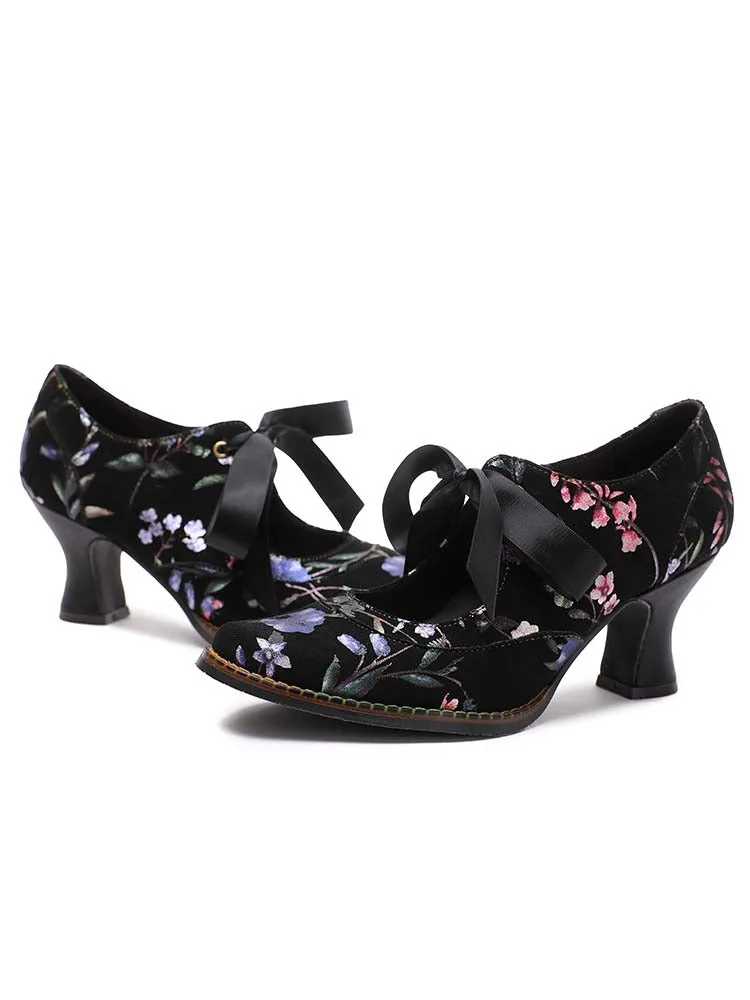 Angelique Handmade Floral Leather Shoes