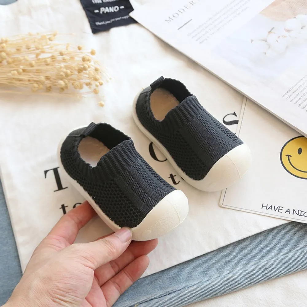 Baby And Toddler Unisex Shoes Solid Woven Breathable Soft Soled Sneakers Walking Shoes Wholesale Baby Shoes Suppliers