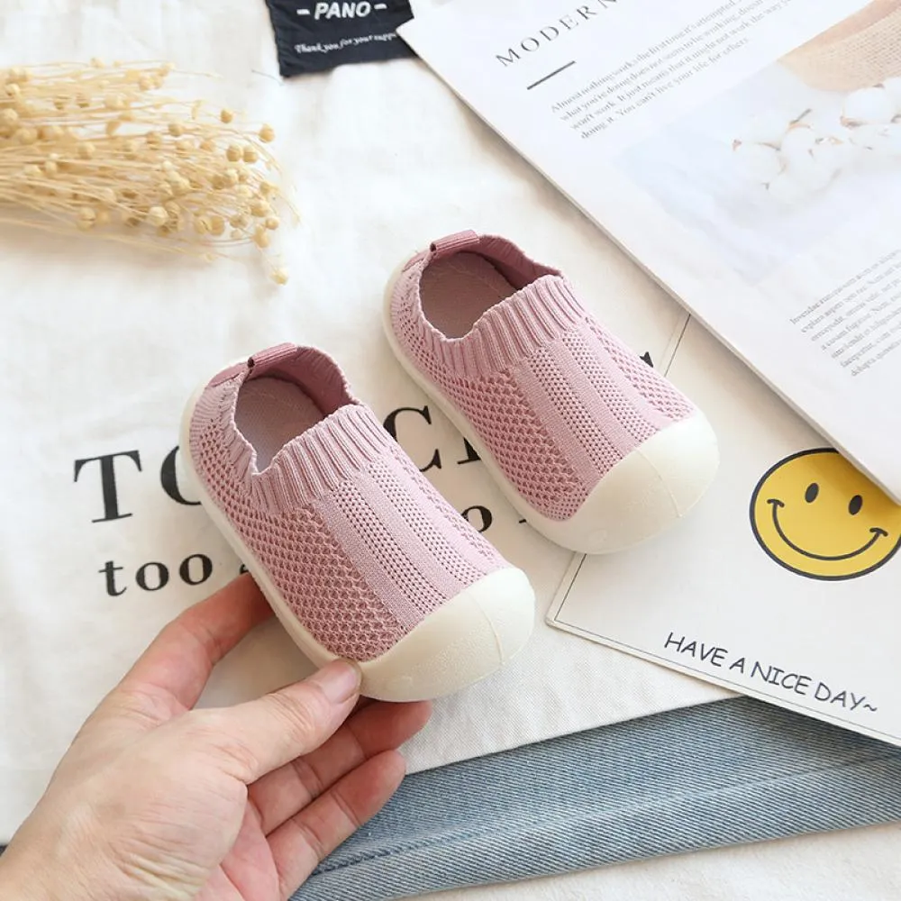 Baby And Toddler Unisex Shoes Solid Woven Breathable Soft Soled Sneakers Walking Shoes Wholesale Baby Shoes Suppliers