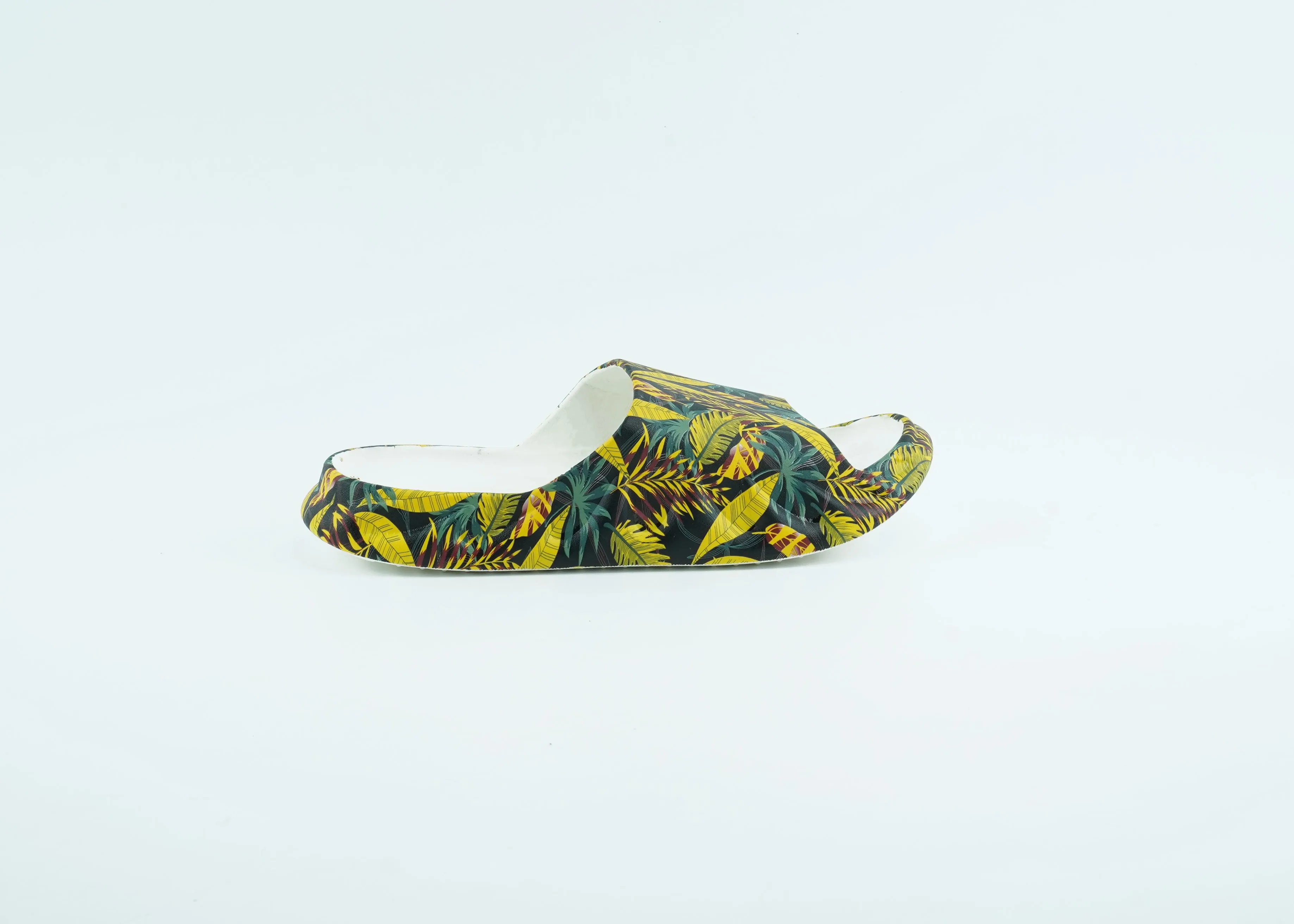 Black and yellow eva slides for men