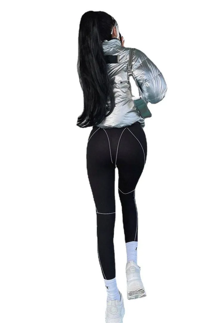 Black high waist activewear leggings