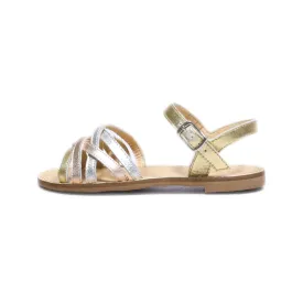 Boden Flat Sandals Leather Gold Colour For Kids