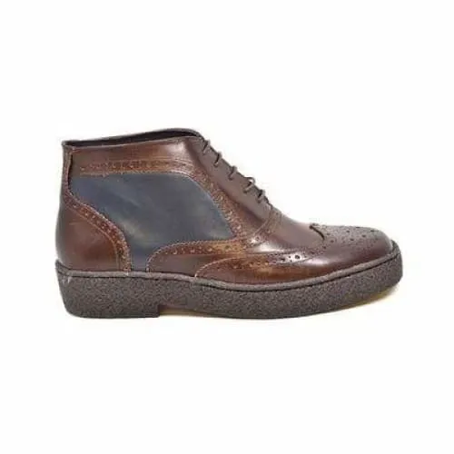 British Walkers Wingtip Men's Two Tone Brown and Navy Leather