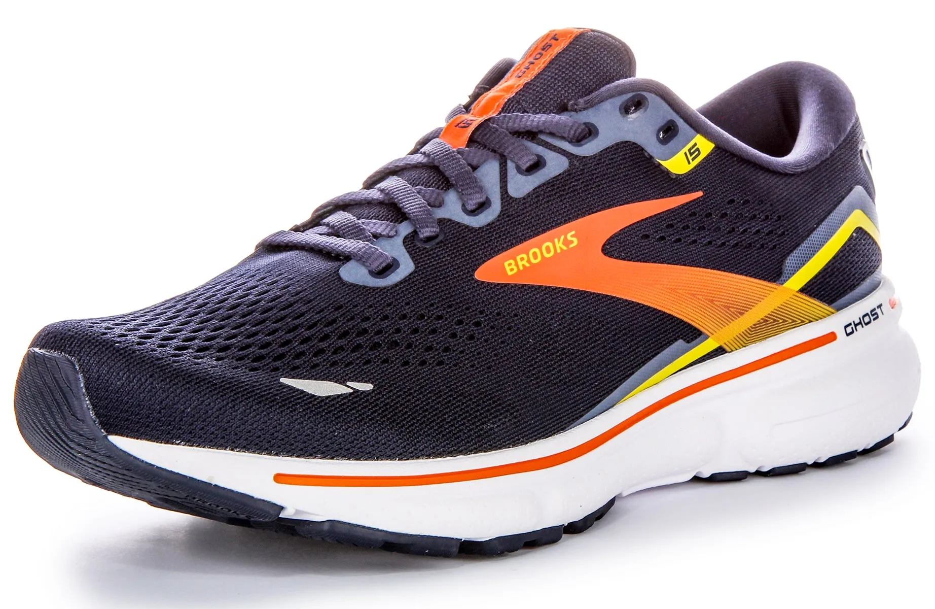 Brooks Ghost 15 In Navy Orange For Men | Medium Fit