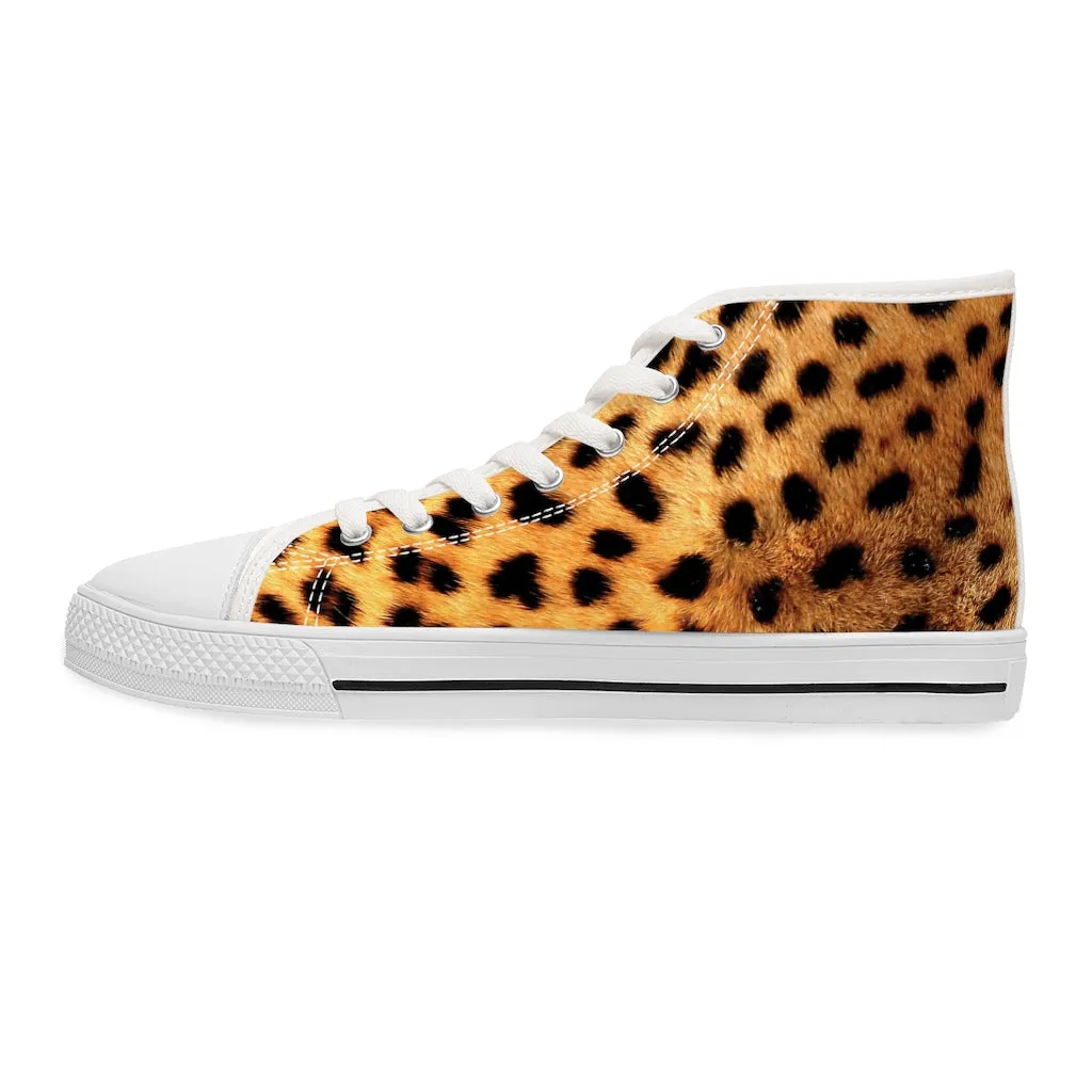 Cheetah Print Women's High Top Sneakers