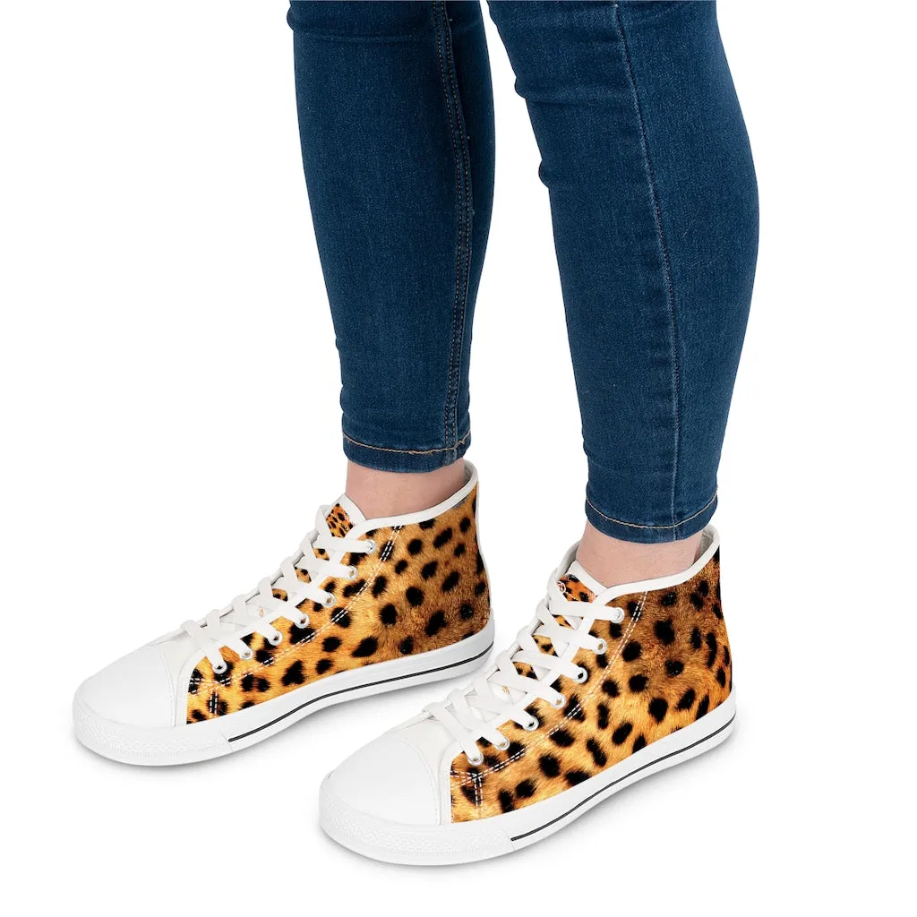 Cheetah Print Women's High Top Sneakers