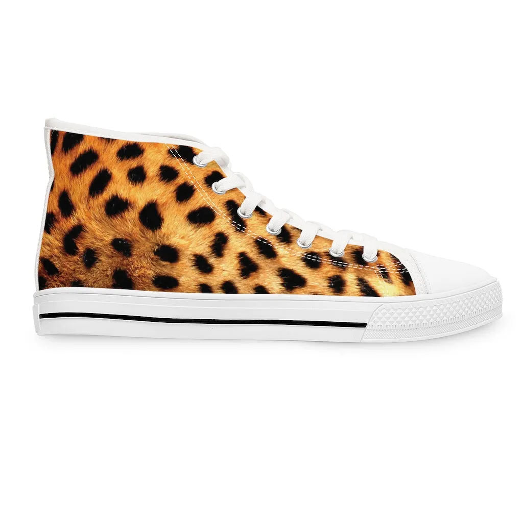 Cheetah Print Women's High Top Sneakers