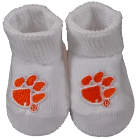 Clemson Baby Booties