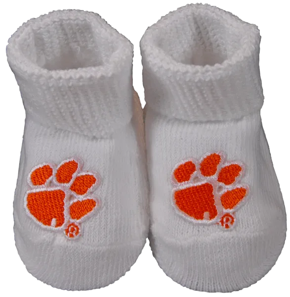 Clemson Baby Booties