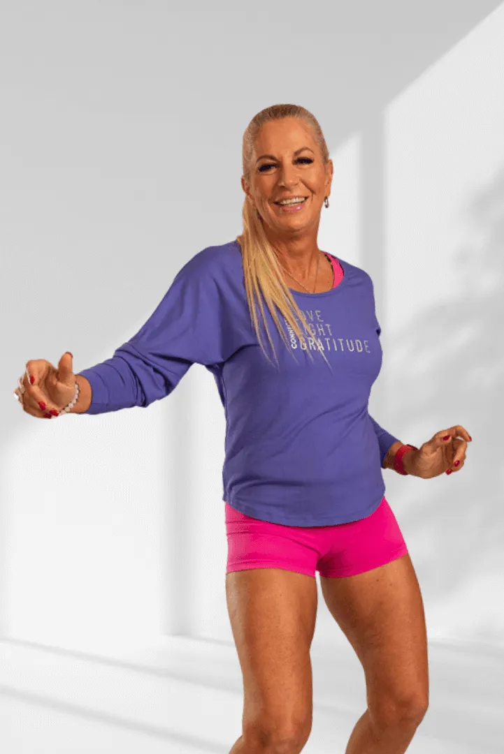 Connecting | Purple long sleeve activewear top for women