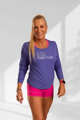 Connecting | Purple long sleeve activewear top for women