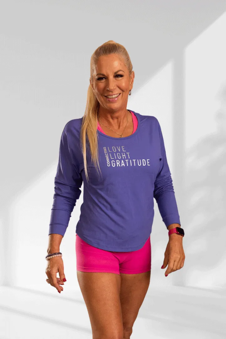 Connecting | Purple long sleeve activewear top for women