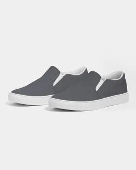 Dark Blue Gray Slip-On Canvas Sneakers | Women's | Dark Pale Blue Gray | C10M10Y0K80