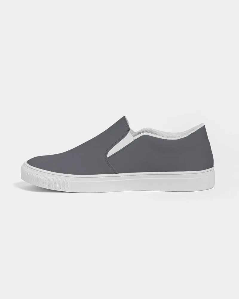 Dark Blue Gray Slip-On Canvas Sneakers | Women's | Dark Pale Blue Gray | C10M10Y0K80