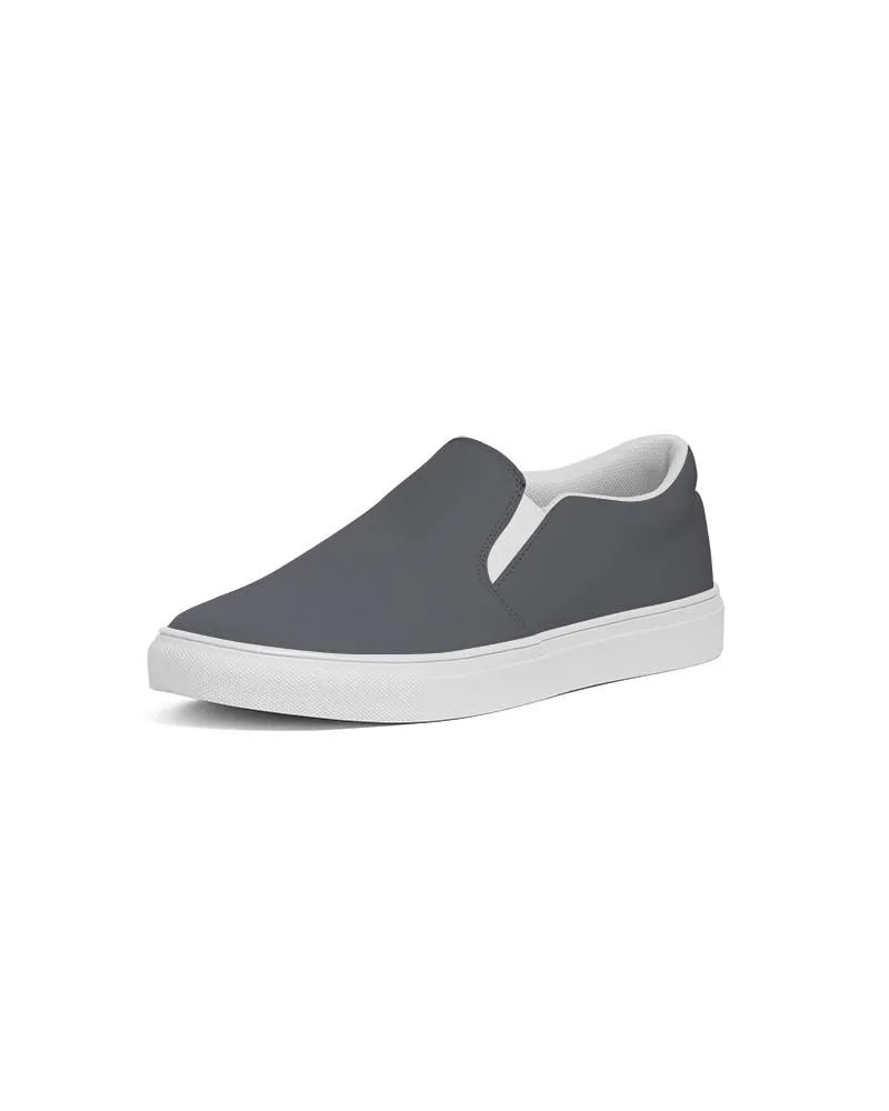 Dark Blue Gray Slip-On Canvas Sneakers | Women's | Dark Pale Blue Gray | C10M10Y0K80