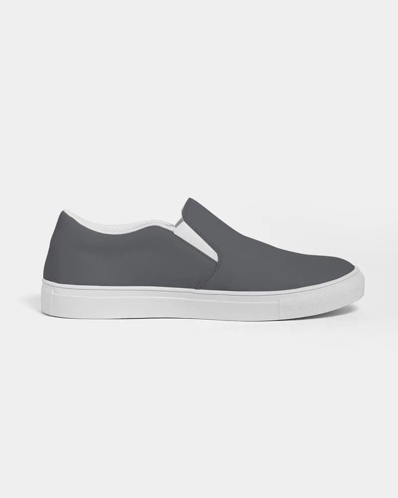 Dark Blue Gray Slip-On Canvas Sneakers | Women's | Dark Pale Blue Gray | C10M10Y0K80