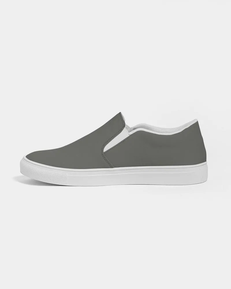 Dark Yellow Gray Slip-On Canvas Sneakers | Women's | Dark Pale Yellow Gray | C0M0Y10K80