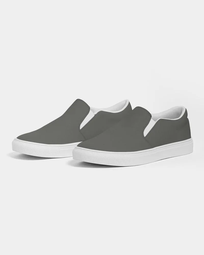 Dark Yellow Gray Slip-On Canvas Sneakers | Women's | Dark Pale Yellow Gray | C0M0Y10K80