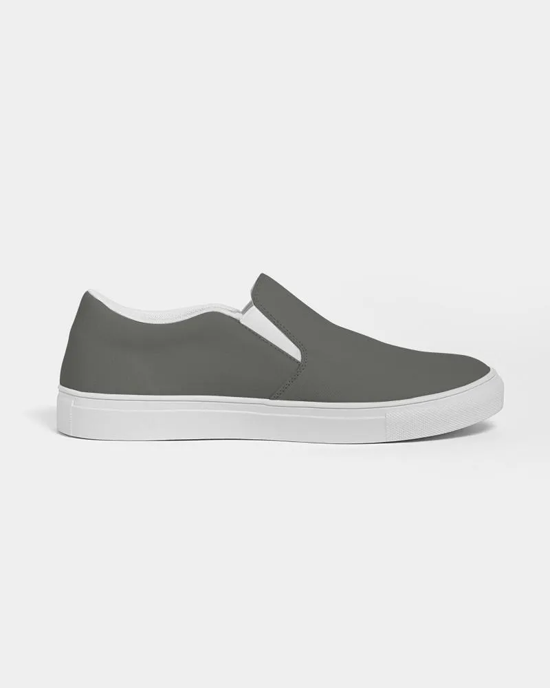 Dark Yellow Gray Slip-On Canvas Sneakers | Women's | Dark Pale Yellow Gray | C0M0Y10K80