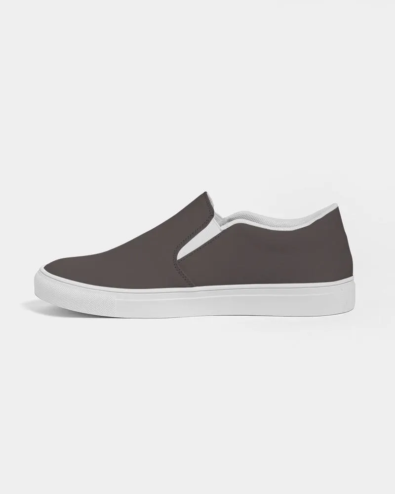 Deep Dark Brown Slip-On Canvas Sneakers | Women's | Deep Dark Pale Brown | C60M60Y60K60