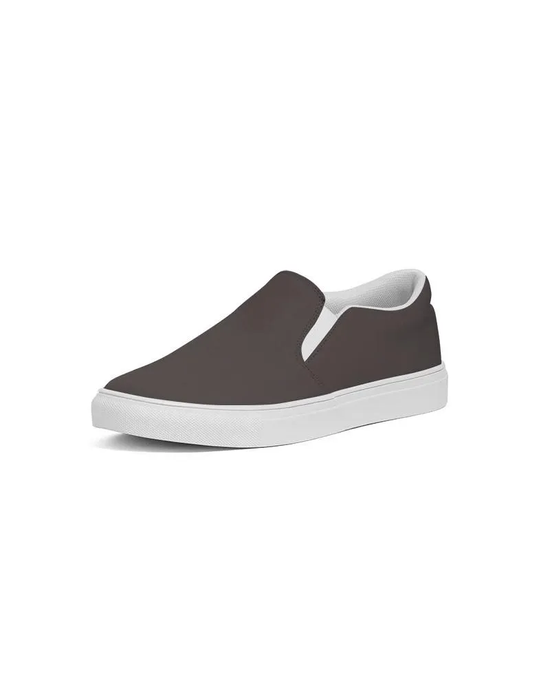 Deep Dark Brown Slip-On Canvas Sneakers | Women's | Deep Dark Pale Brown | C60M60Y60K60