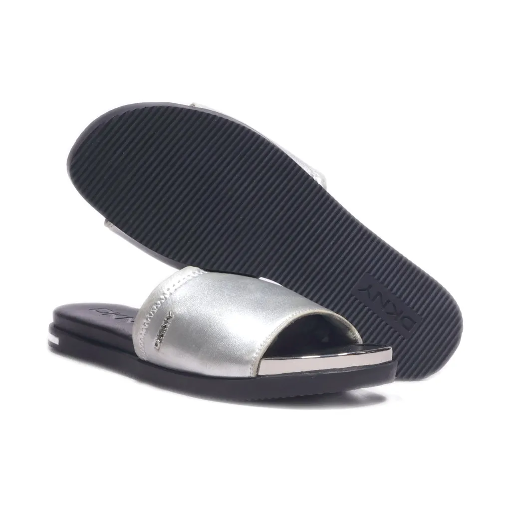 Dkny Briley Flat Sandals Fabric Silver Colour For Women