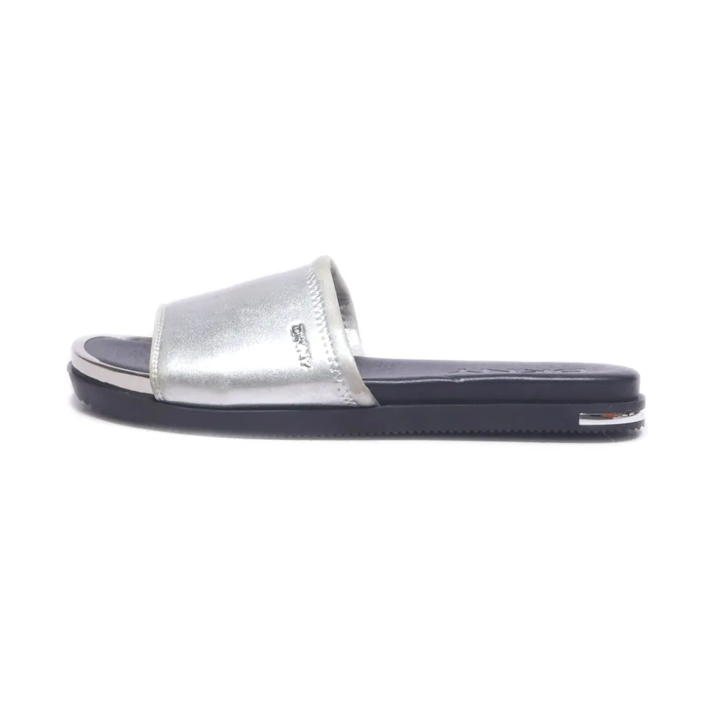 Dkny Briley Flat Sandals Fabric Silver Colour For Women