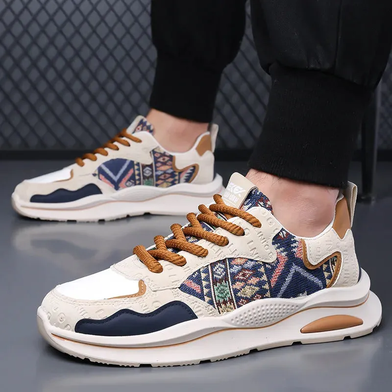 Ethnic Geometric Patchwork Canvas Sneakers