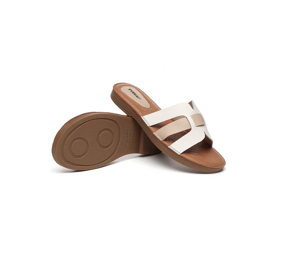 EVERAU® Women Leather Ultra Soft Flat Slides