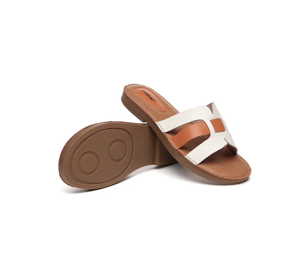 EVERAU® Women Leather Ultra Soft Flat Slides