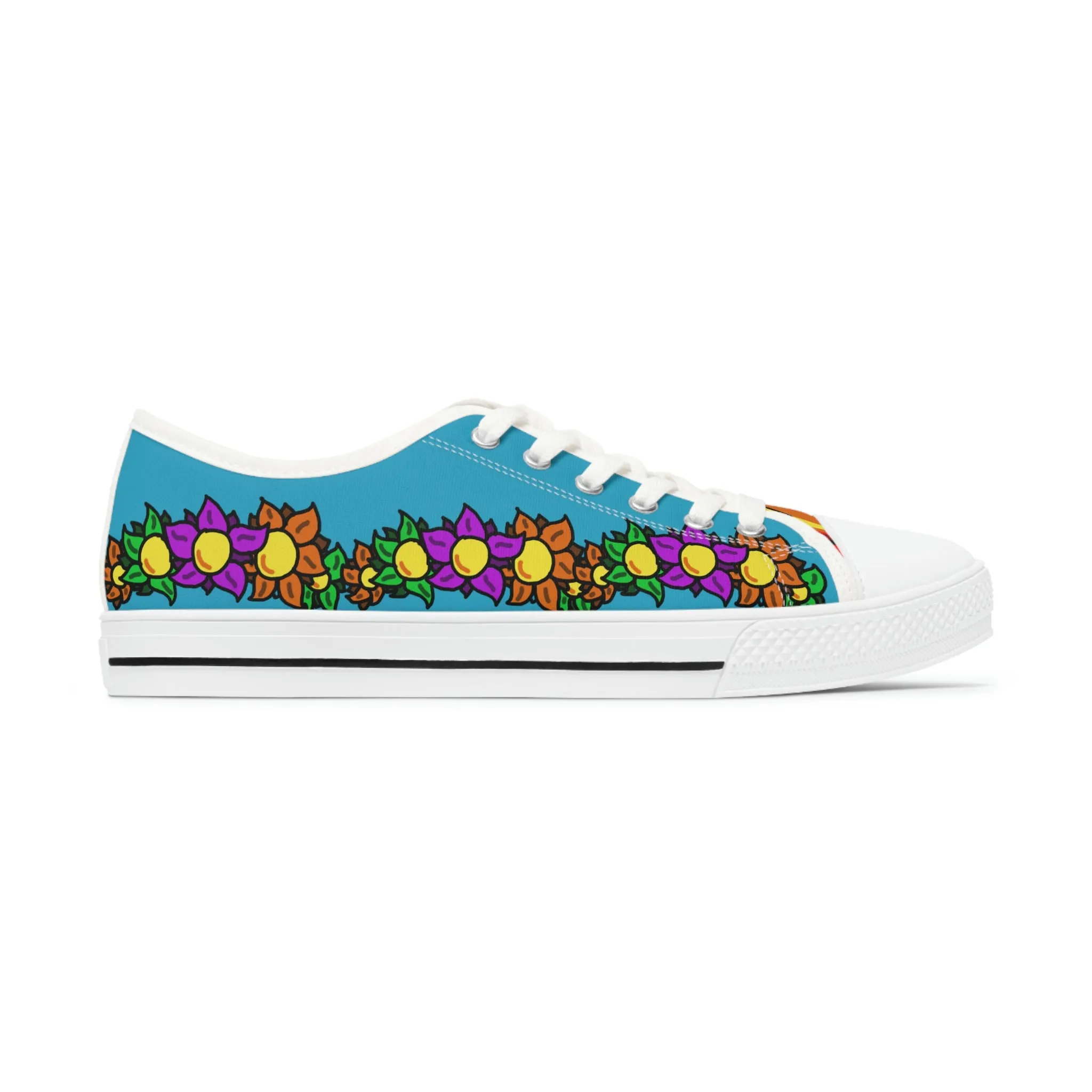 Flowery Blue Sneakers - Women's Sizes