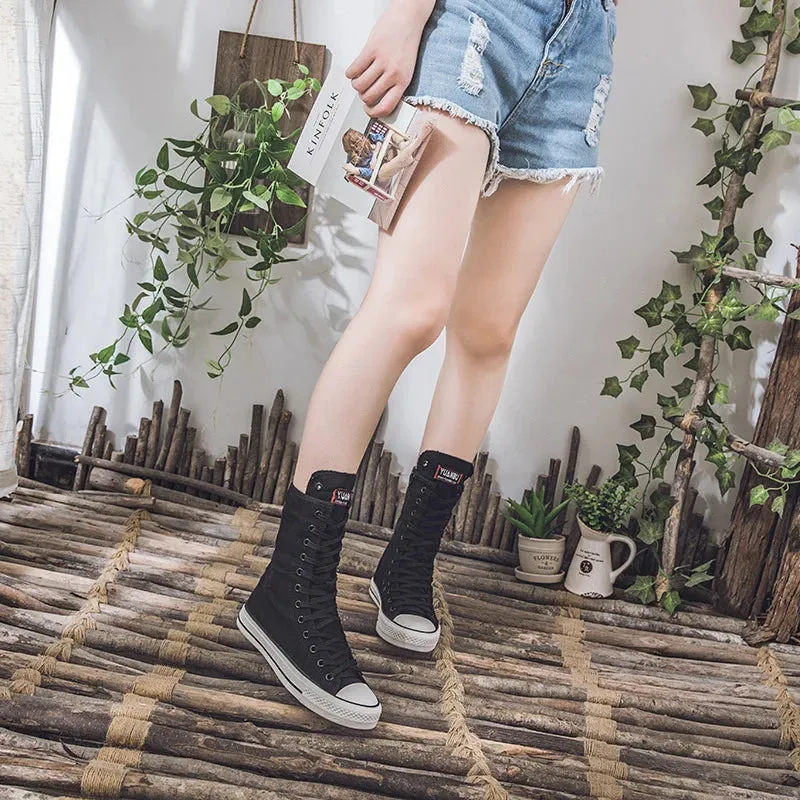 Funki Buys | Boots | Women's Men's Canvas Mid-Calf Sneakers