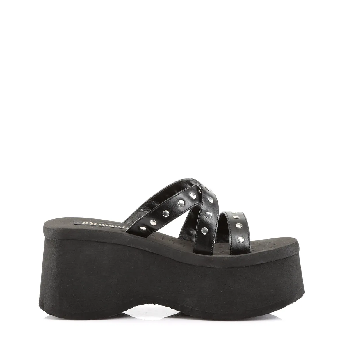 FUNN-19 DemoniaCult Black Vegan Leather Sexy Women's Sandals (Alternative Footwear)