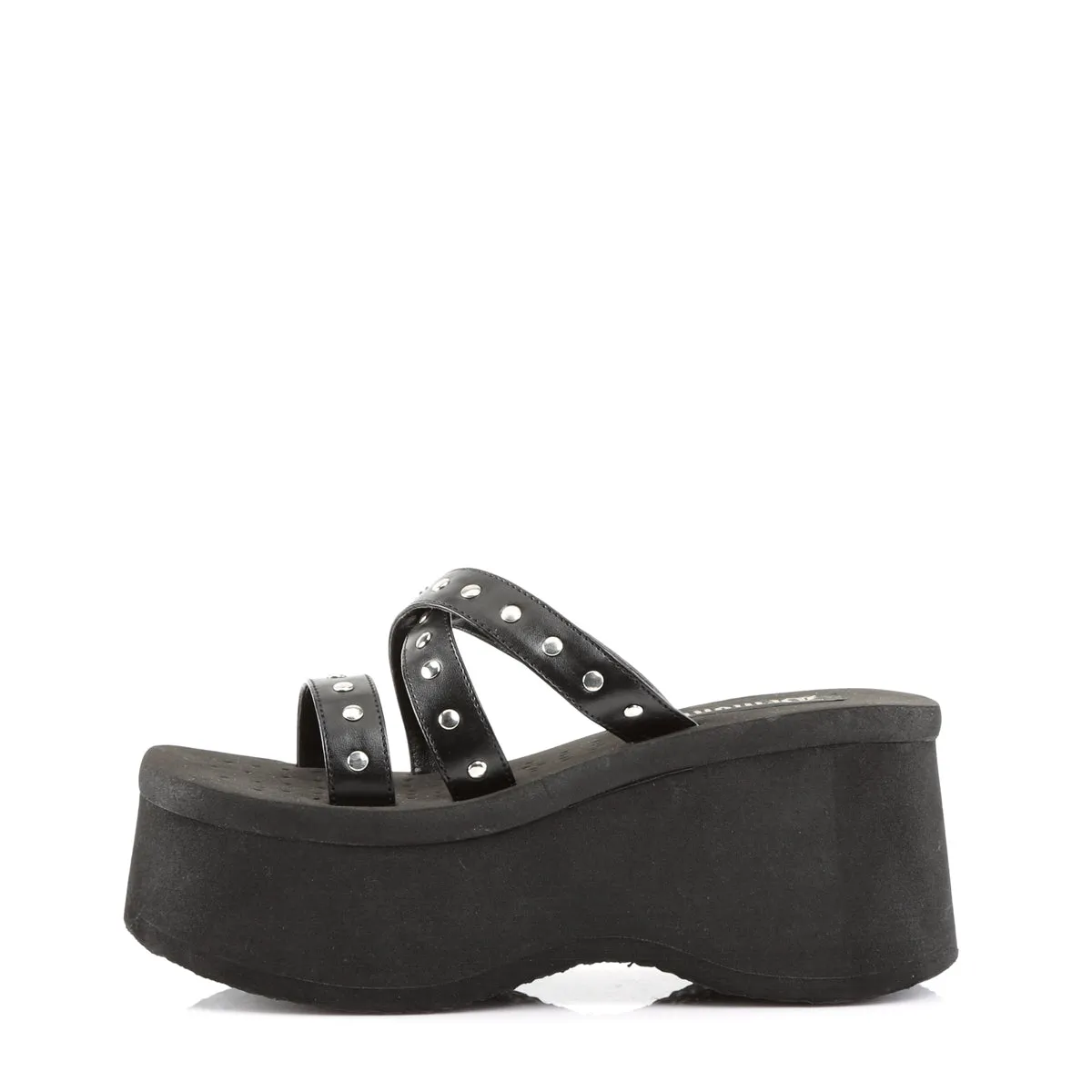 FUNN-19 DemoniaCult Black Vegan Leather Sexy Women's Sandals (Alternative Footwear)