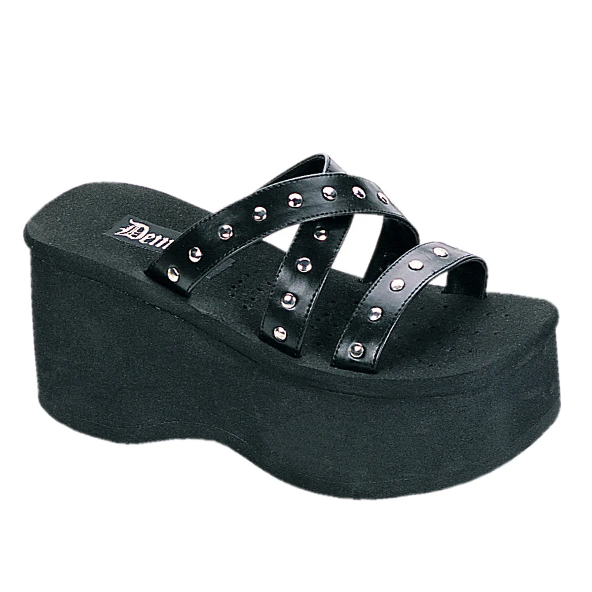 FUNN-19 DemoniaCult Black Vegan Leather Sexy Women's Sandals (Alternative Footwear)