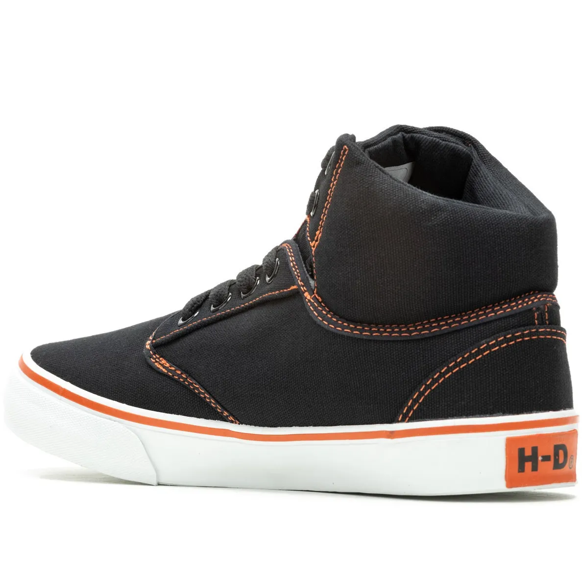 Harley-Davidson Women's Wrenford 3.5" Canvas Lining Sneakers, Black/Orange D83498