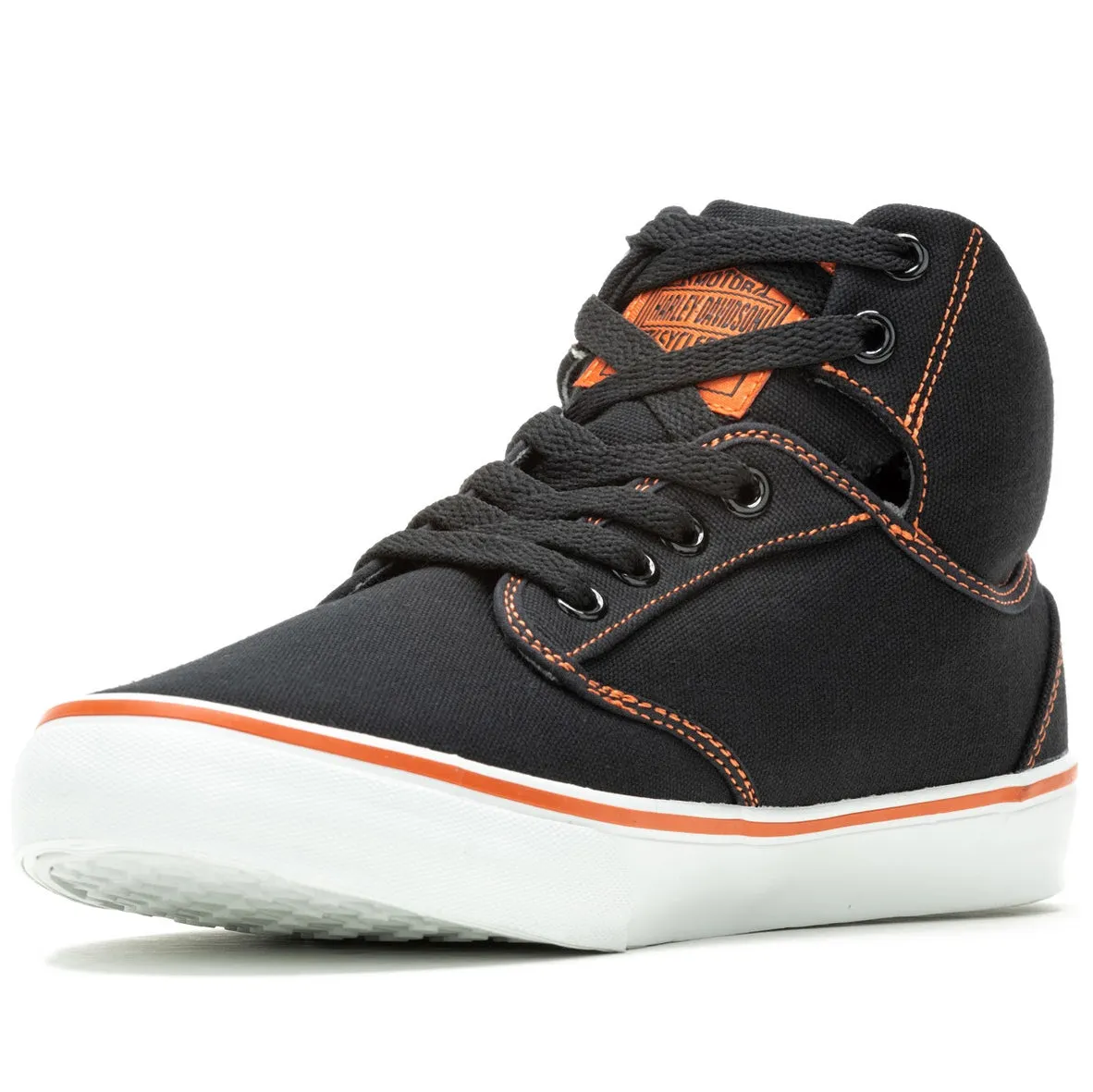 Harley-Davidson Women's Wrenford 3.5" Canvas Lining Sneakers, Black/Orange D83498